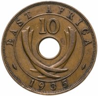 купить Британская Восточная Африка 10 центов (cents) 1935