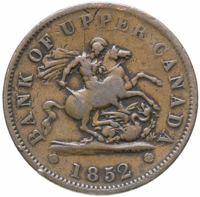 купить Канада, провинция Верхняя Канада, банковский жетон 1 пенни 1852