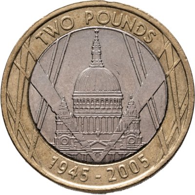 купить Великобритания 2 фунта (pounds) 2005 "60 лет Победы"