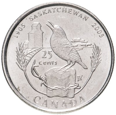 купить Канада 25 центов (cents) 2005 "100 лет провинции Саскачеван"