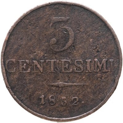 купить Ломбардия-Венеция 3 чентезимо, 1852