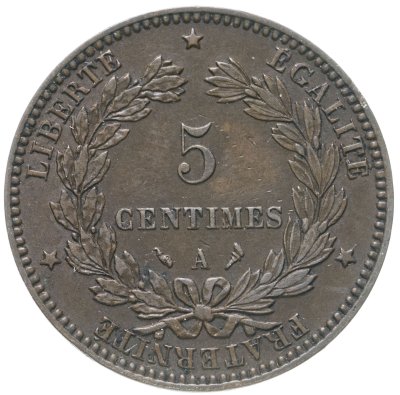 купить Франция 5 сантимов (centimes) 1897