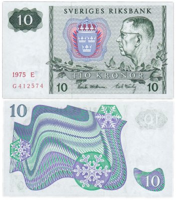 купить Швеция 10 крон 1975 (Pick 52с)