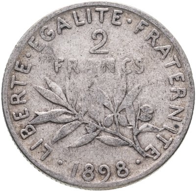 купить Франция 2 франка (francs) 1898