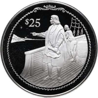 купить Британские Виргинские острова 25 долларов (dollar) 1992 "500 лет Открытию Нового Света. Колумб на борту корабля"