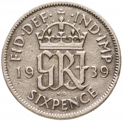 купить Великобритания 6 пенсов 1939