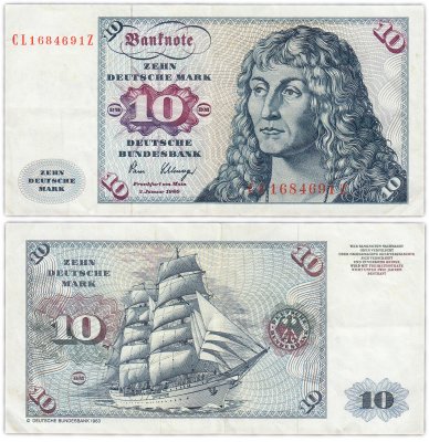 купить Германия ФРГ 10 марок 1980 (Pick 31d)