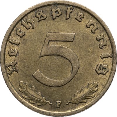 купить Германия (Третий Рейх) 5 рейхспфеннигов 1939 "F"