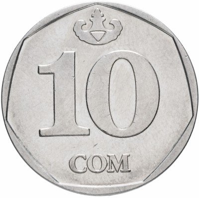 купить Кыргызстан (Киргизия) 10 сомов 2009 без надписи на гурте