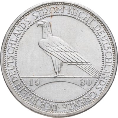 купить Германия 3 рейхсмарки (reichsmark) 1930 Освобождение Рейнской области (Рейнланда) Знак монетного двора "F" - Штутгарт