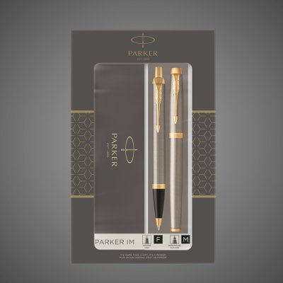 купить Подарочный набор из 2-х ручек Parker IM brushed metal GT роллер+шариковая ручки, Лаки и смолы: лак, латунь, 2026 г.