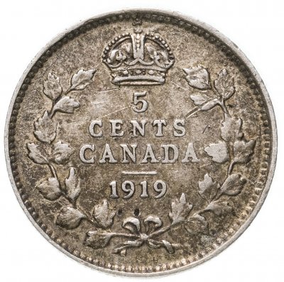 купить Канада 5 центов (cents) 1919