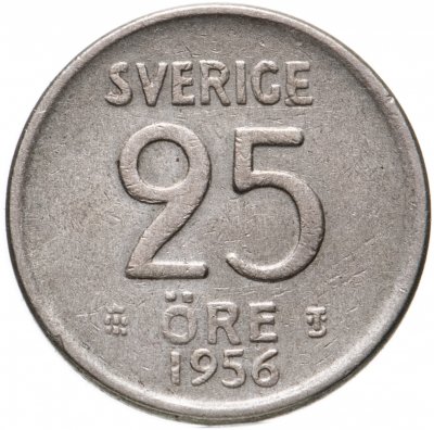 купить Швеция 25 эре (ore) 1956