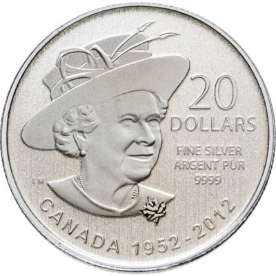 купить Канада 20 долларов (dollars) 2012 60 лет правления Королевы Елизаветы II