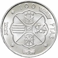 купить Испания 100 песет (pesetas) 1966 ("66" внутри звезды)