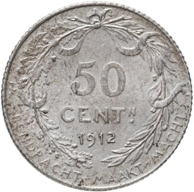 купить Бельгия 50 сантимов (centimes) 1912 Надпись на голландском - 'ALBERT KONING DER BELGEN'