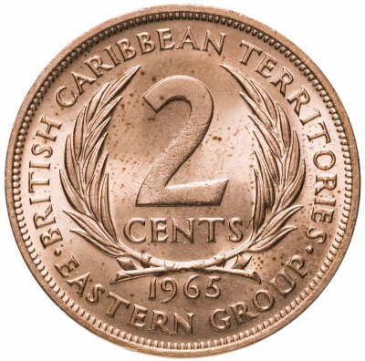 купить Восточные Карибы 2 цента (cents) 1965