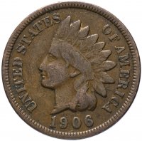 Купить США 1 цент (cent) 1906 Indian Head Cent
