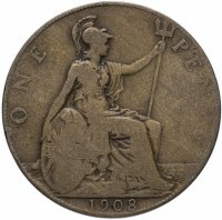 купить Великобритания 1 пенни (penny) 1902-1910 Эдуард VII, случайная дата
