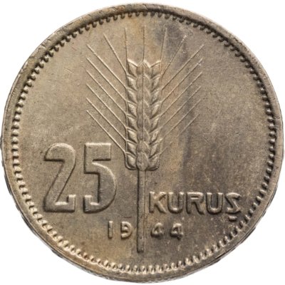 купить Турция 25 курушей (kurus) 1944