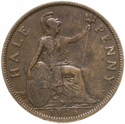 купить Великобритания 1/2 пенни Георг V 1936