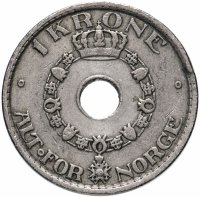 купить Норвегия 1 крона (crown) 1925-1951, случайная дата