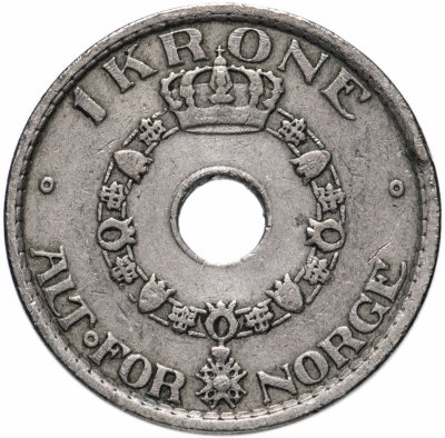 купить Норвегия 1 крона (crown) 1925-1951, случайная дата