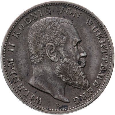 купить Германская Империя, Вюртемберг 3 марки 1909 F