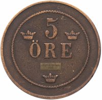 Купить Швеция 5 эре (ore) 1906-1907