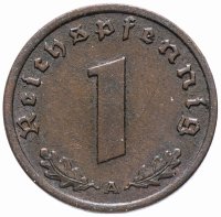 Купить Германия (Третий Рейх) 1 рейхспфенниг 1937-1940