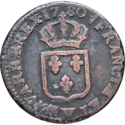 купить Франция 1 соль (sol) 1780 Людовик XVI