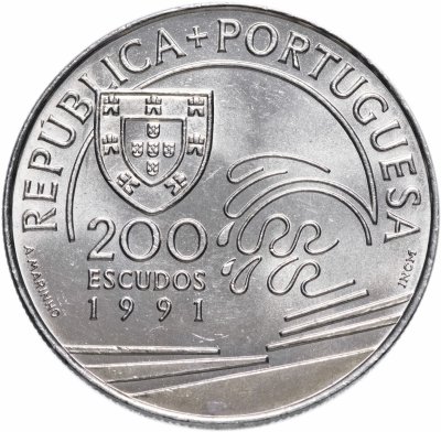 купить Португалия 200 эскудо (escudos) 1991 "Христофор Колумб в Португалии"