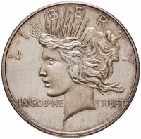 купить Жетон США "Одна тройская унция. Мирный доллар"
