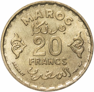 купить Марокко 20 франков (francs) 1952