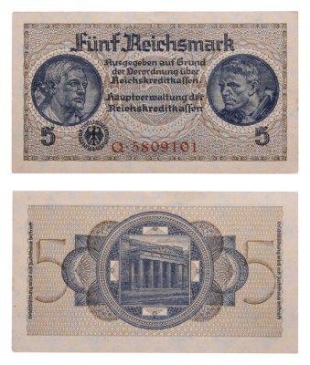 купить Германия 5 марок 1939-1945