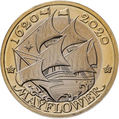 купить Великобритания 2 фунта 2020 400 лет историческому путешествию "Мэйфлауэр"