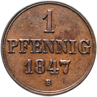 купить Германия, Королевство Ганновер, 1 пфенниг 1847