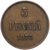 купить Финляндия 5 пенни (pennia) 1875