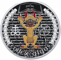 Купить Экваториальная Гвинея 1000 франков 2016 "Гигантский кодекс - библия дьявола", в футляре с сертификатом
