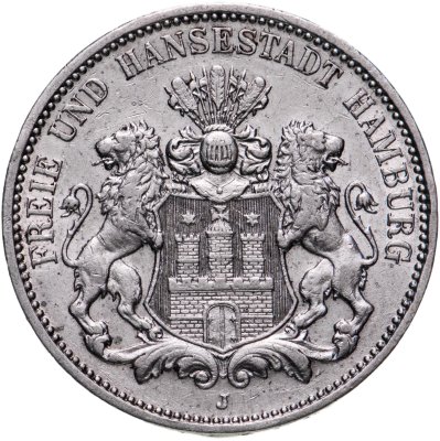 купить Германская Империя, Гамбург 3 марки 1909 J