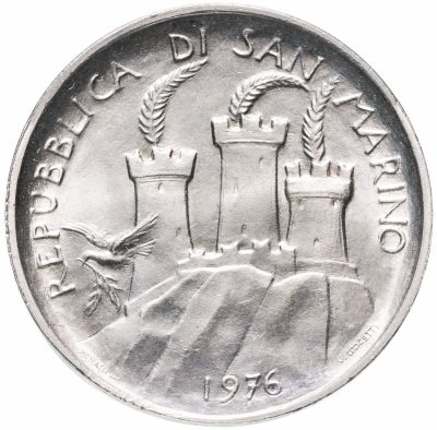 купить Сан-Марино 500 лир (lire) 1976 12 лет введению системы социального обеспечения