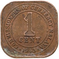 купить Малайя 1 цент (cent) 1943