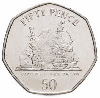 Купить Гибралтар 50 пенсов (pence) 2016