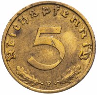 купить Германия (Третий Рейх) 5 рейхспфеннигов 1939"F"