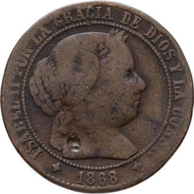 купить Испания 2 1/2 сентимо (centimos) 1868 Хубия