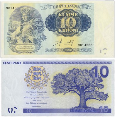 купить Эстония 10 крон 2008 (Pick 90)