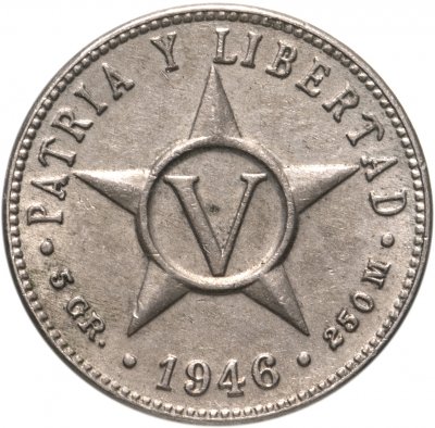 купить Куба 5 сентаво (centavos) 1946