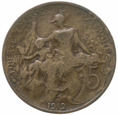 купить Франция 5 сантимов 1912