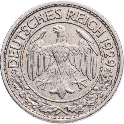 купить Германия 50 рейхспфеннигов (reichspfennig) 1929 A знак монетного двора "A" — Берлин