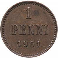 купить 1 пенни 1901, монета для Финляндии